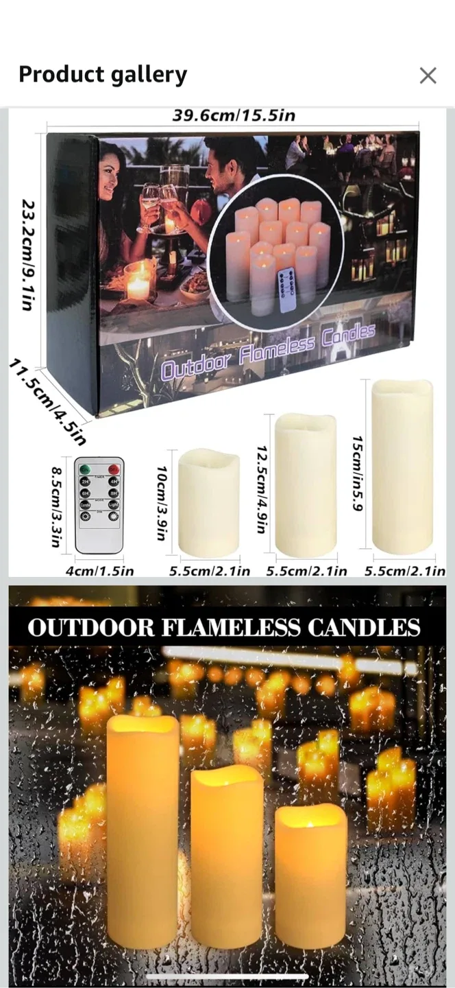 Flameless Candles with Remote Control image indicator(2)