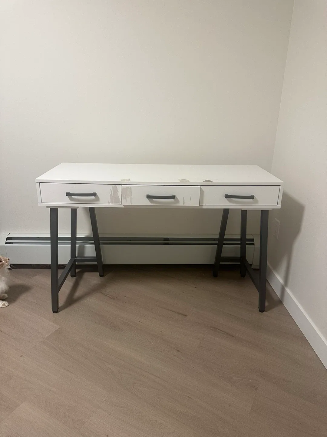 White Desk with Drawers