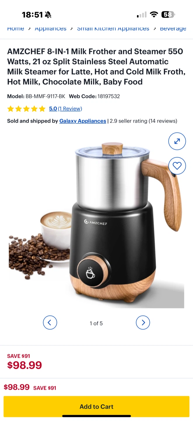 Brand New Amzchef Milk Frother & Steamer MMF-9117 - photo 4