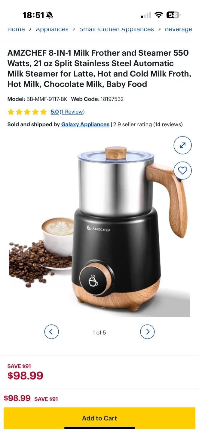 Amzchef Milk Frother & Steamer MMF-9117 image indicator(4)