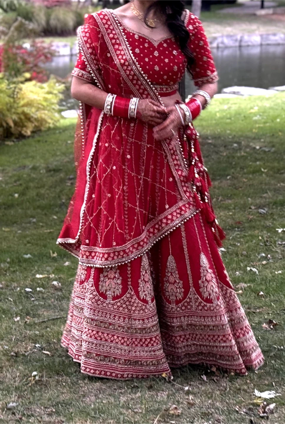 Red Embroidered Lehenga Choli Set - photo 3