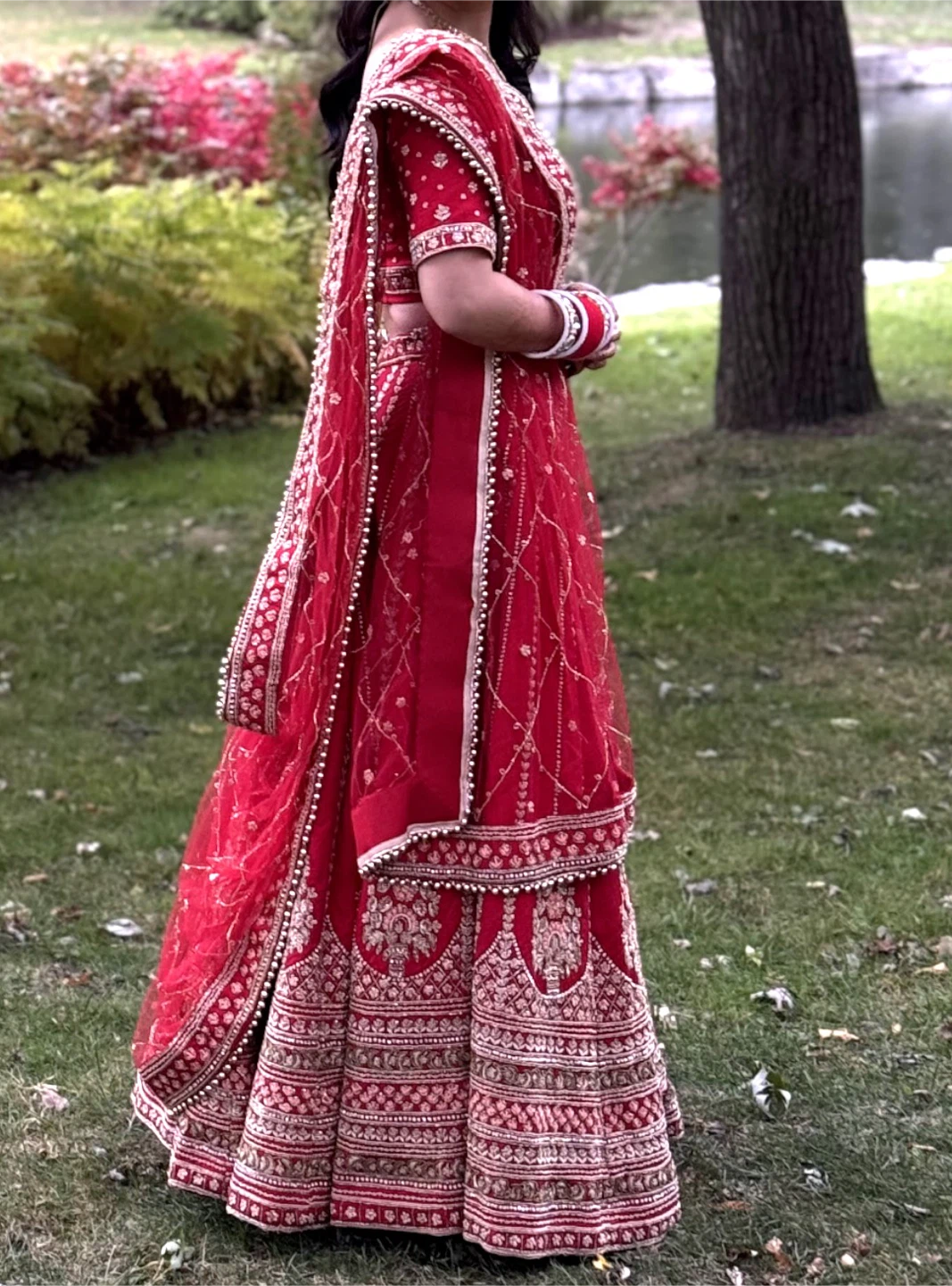 Red Embroidered Lehenga Choli Set - photo 2