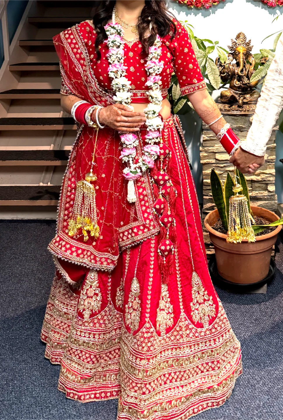 Red Embroidered Lehenga Choli Set
