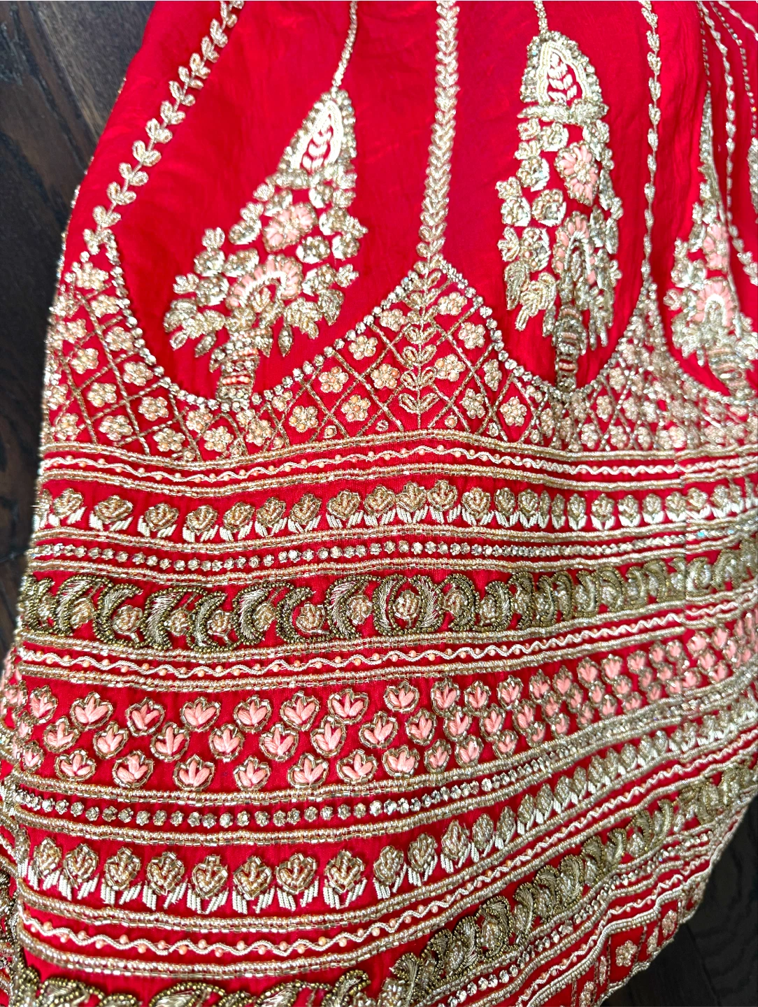 Red Embroidered Lehenga Choli Set - photo 5