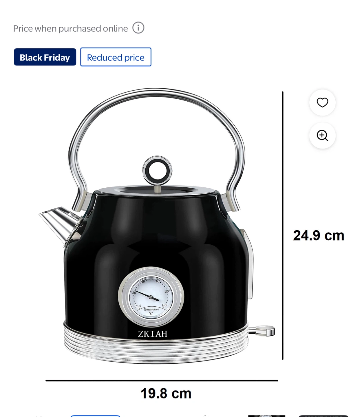 Brand New ZKIAH Black Electric Kettle - photo 2