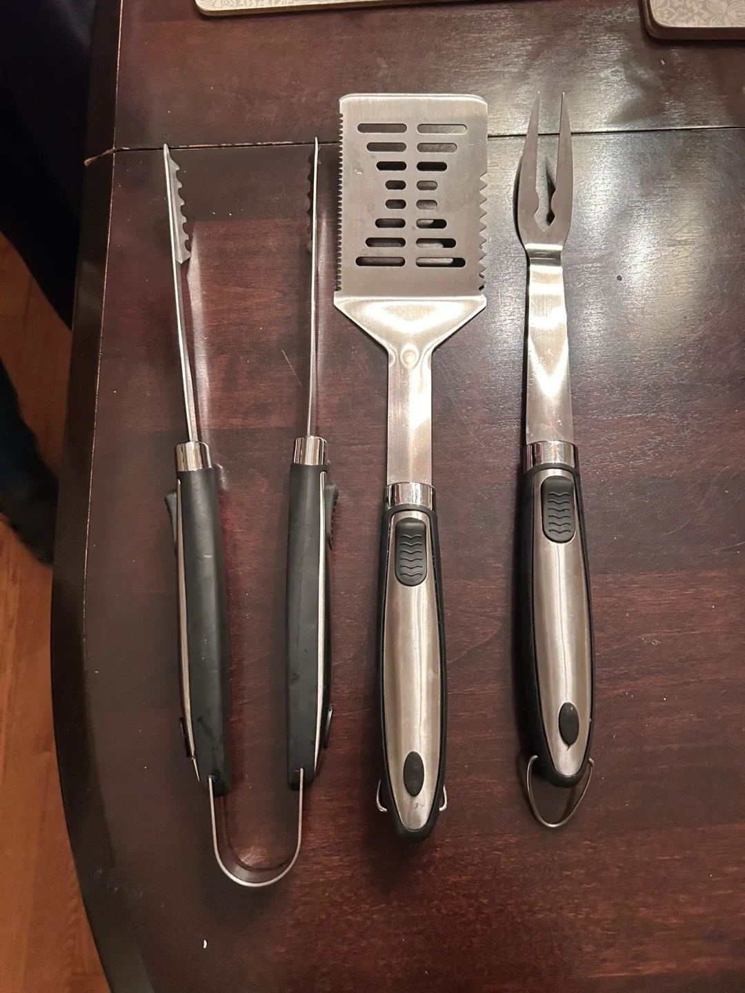 BBQ Utensil Set - Spatula, Fork, Tongs