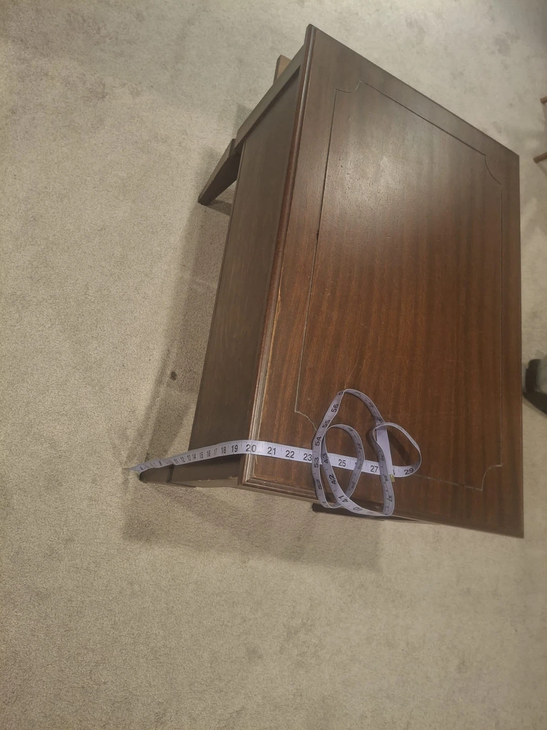 Brown Wood Side Table with Storage - photo 4