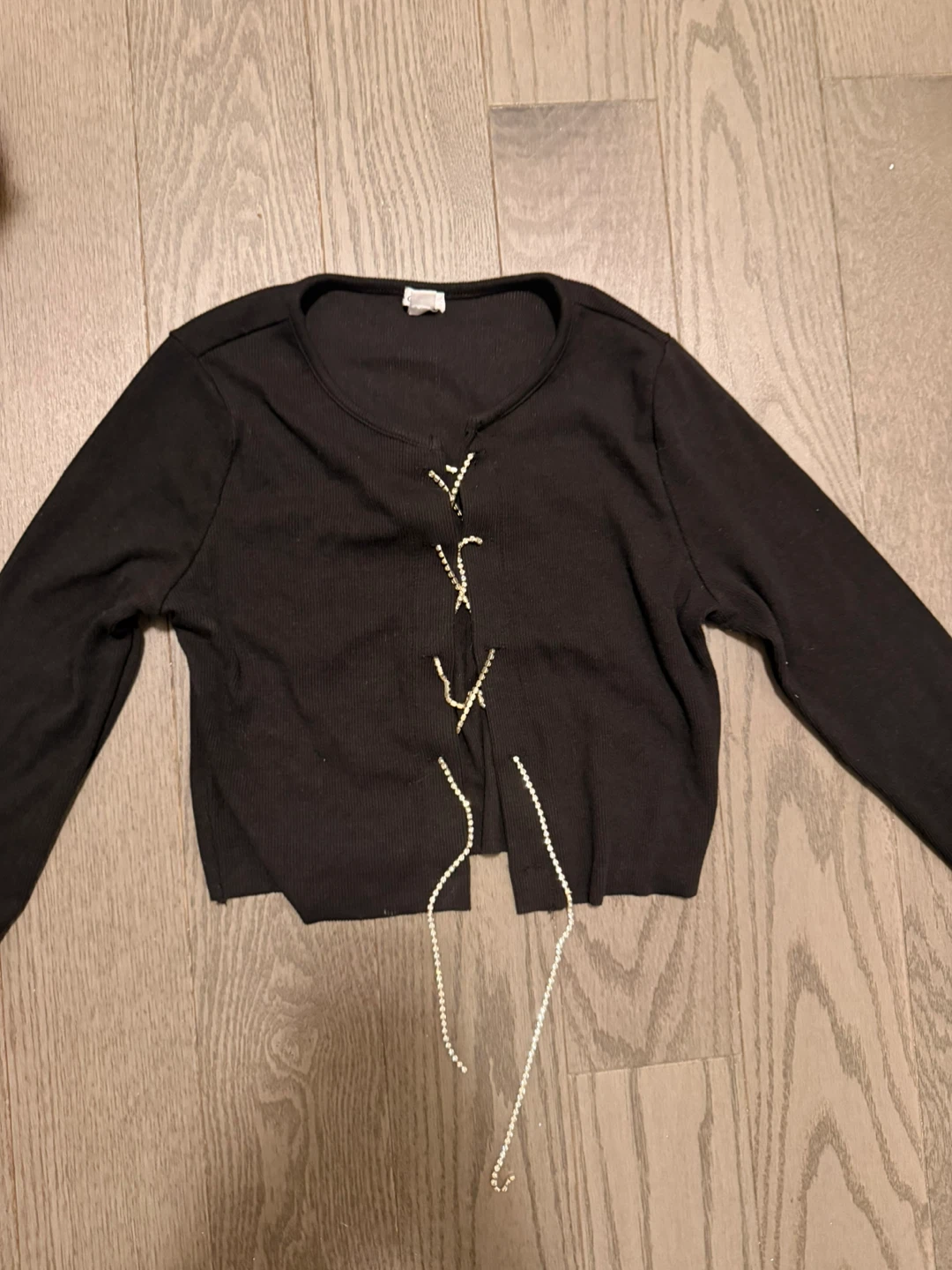 Black long sleeve with stone Detail