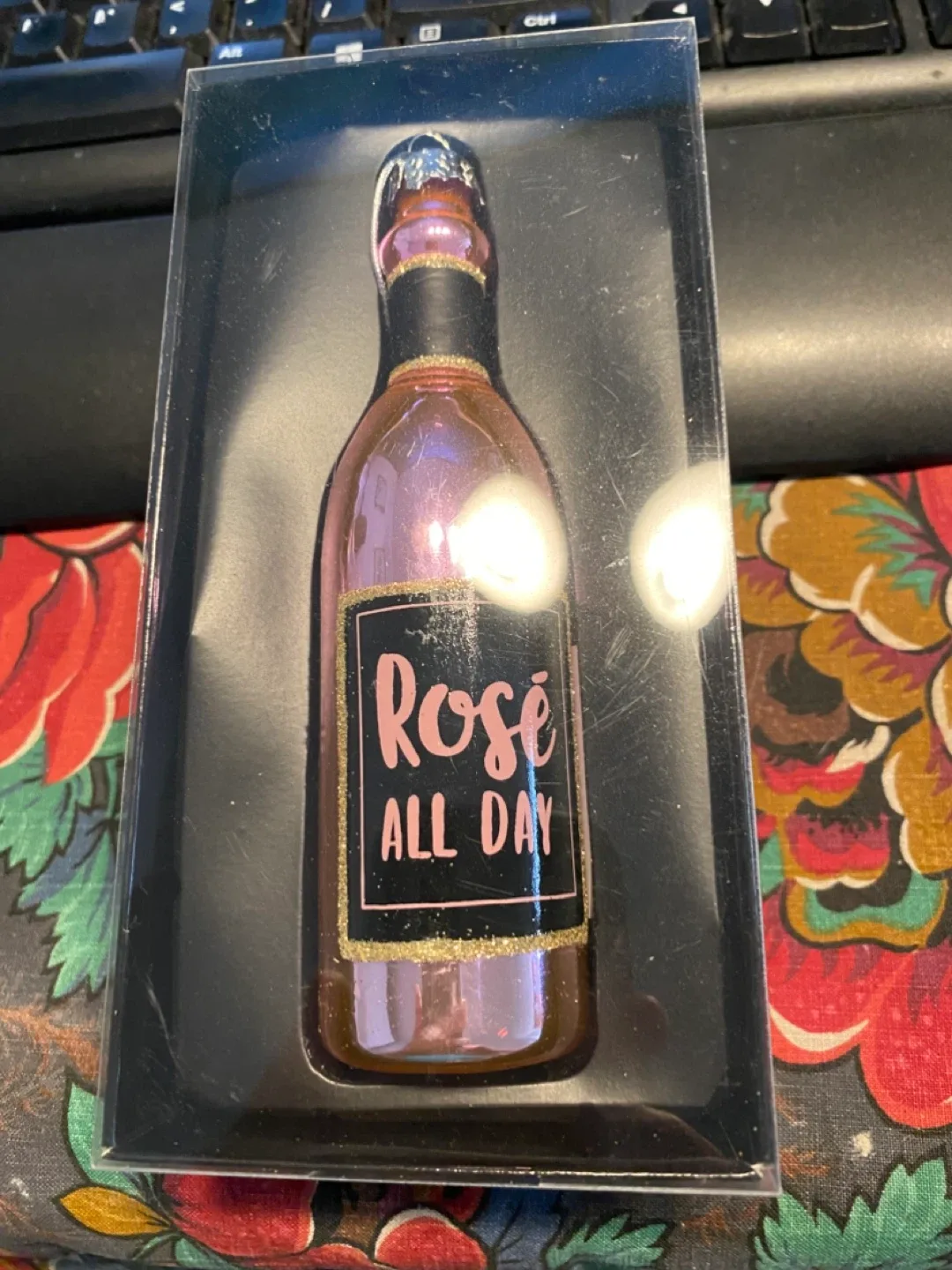 Rose All Day Bottle Ornament - New in Box!