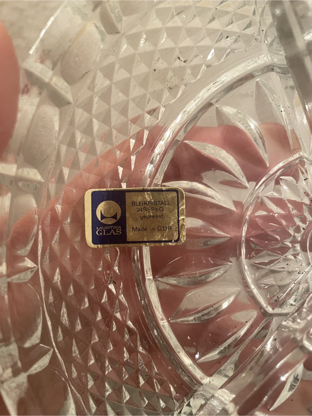 Vintage Lausitzer Glas Crystal Divided Dish - photo 2