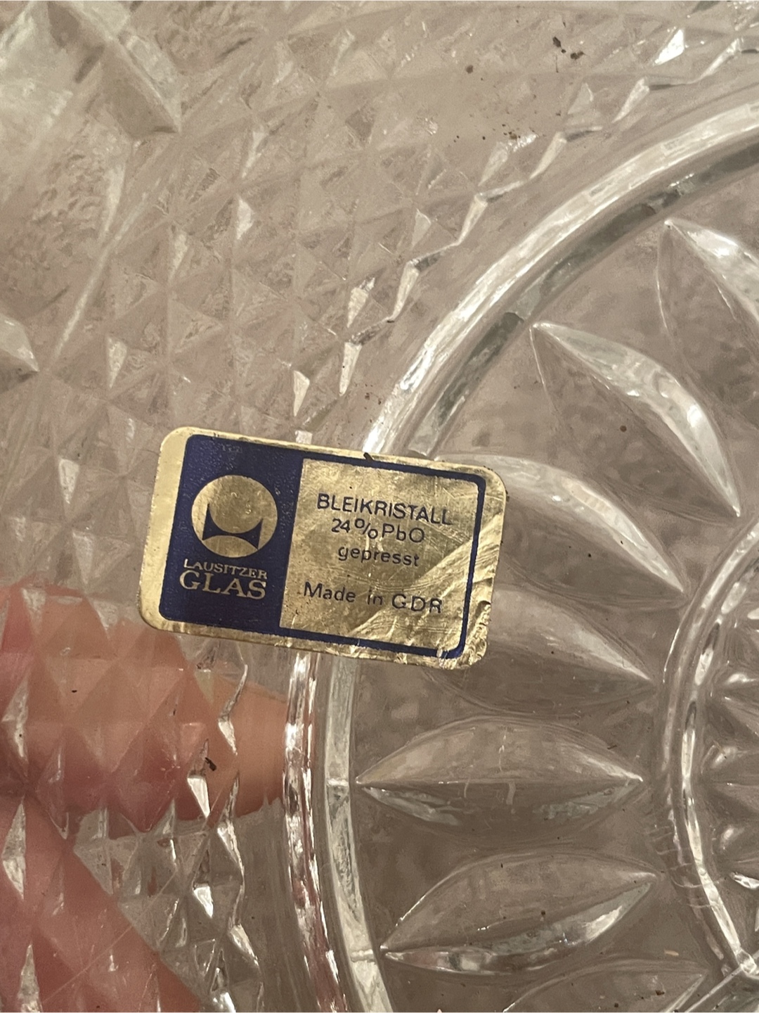 Vintage Lausitzer Glas Crystal Divided Dish - photo 4