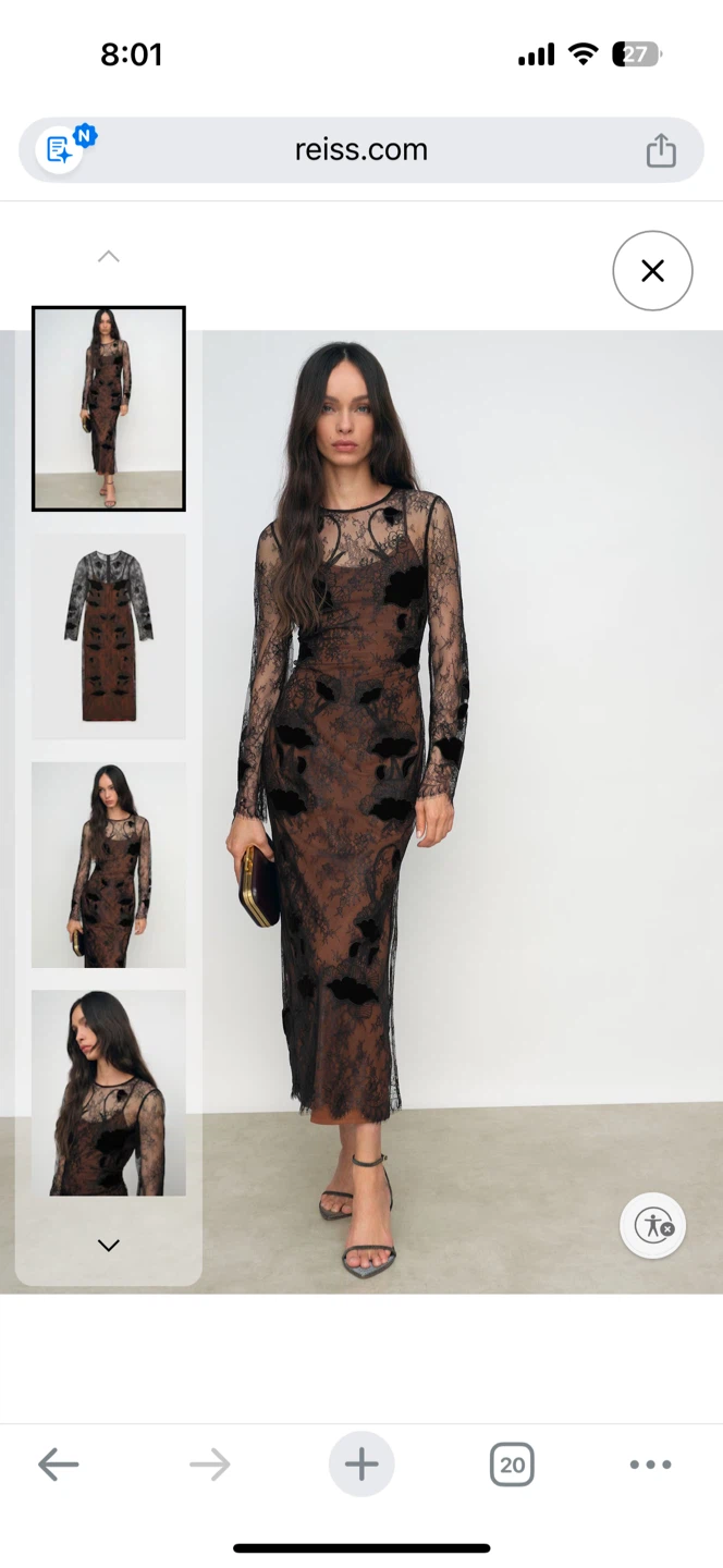 Reiss Lulu Lace Midi Dress