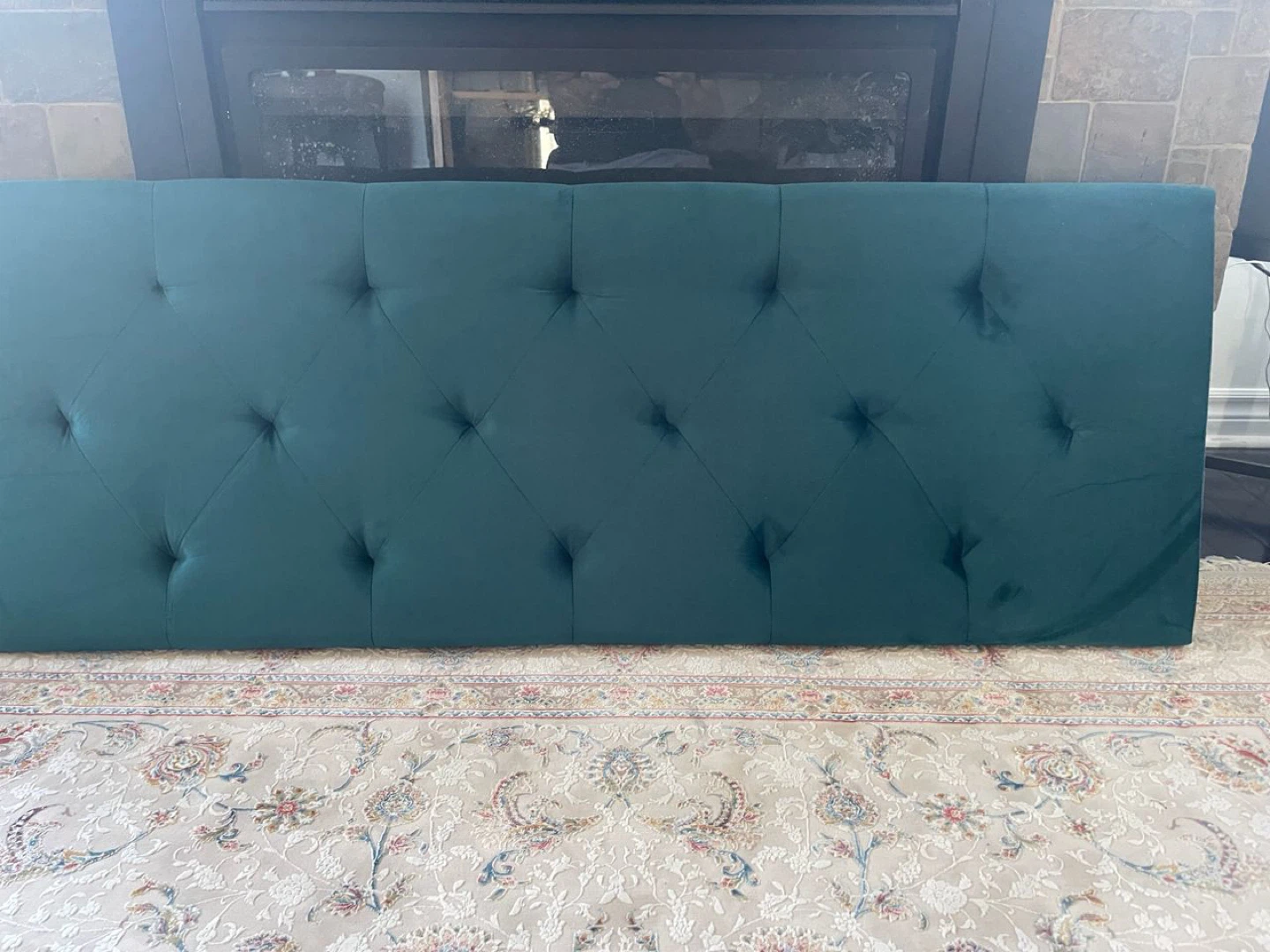 Teal Tufted Platform FULL size Bed Frame - photo 2