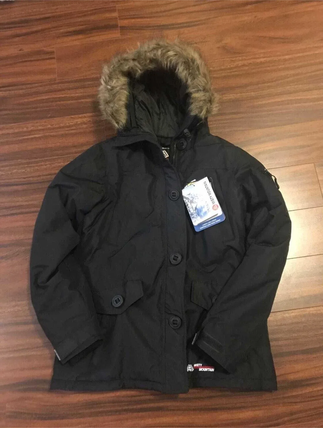 Misty Mountain women’s medium parka waterproof winter coat black