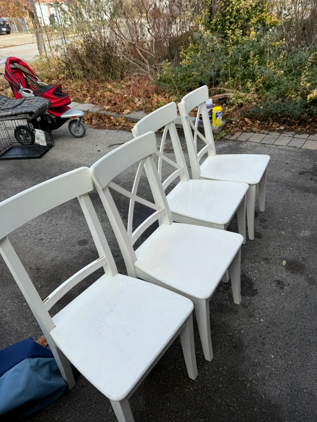 IKEA White Dining Chairs (Set of 4)