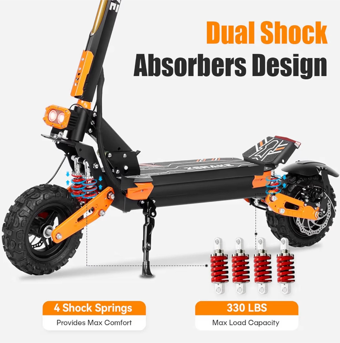 Zemako Electric Scooter, Dual Shock Absorbers
