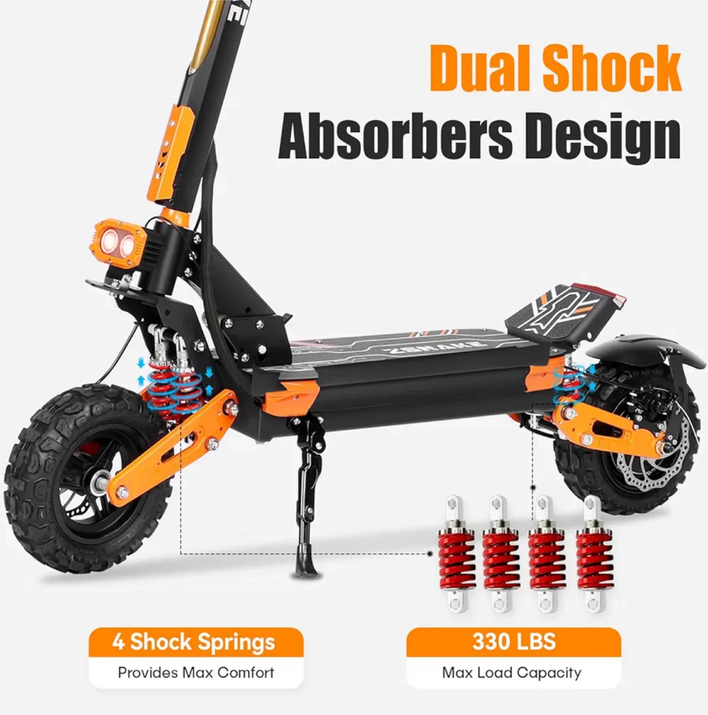 Zemako Electric Scooter, Dual Shock Absorbers