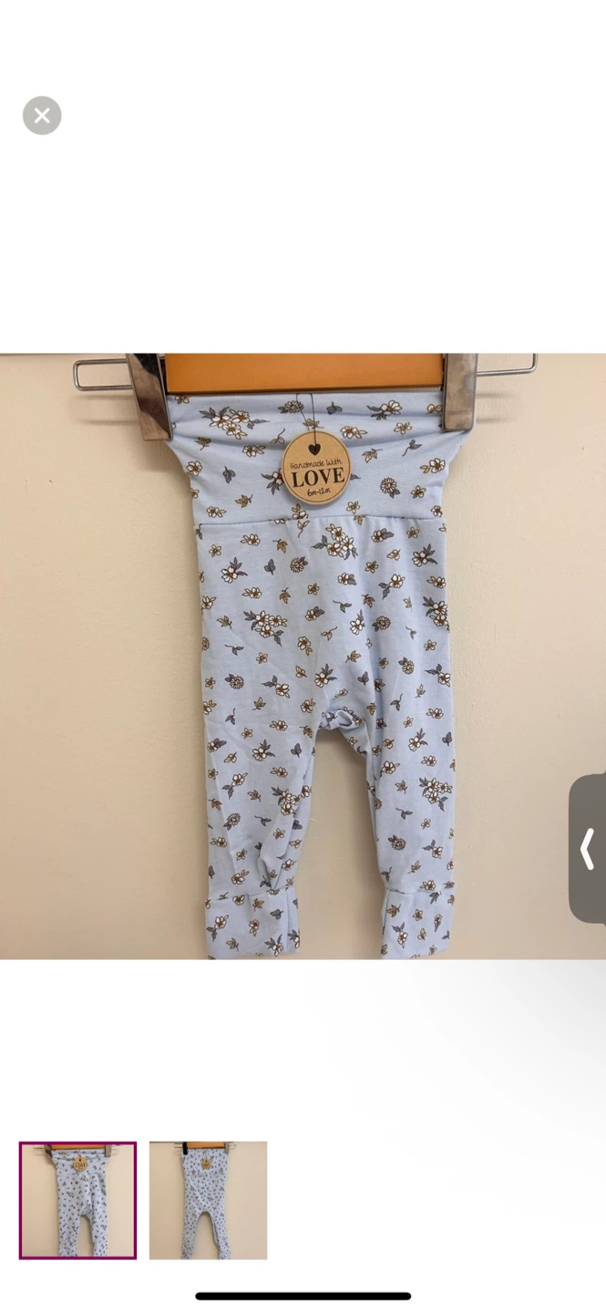 Handmade Baby Floral grow with me Pants