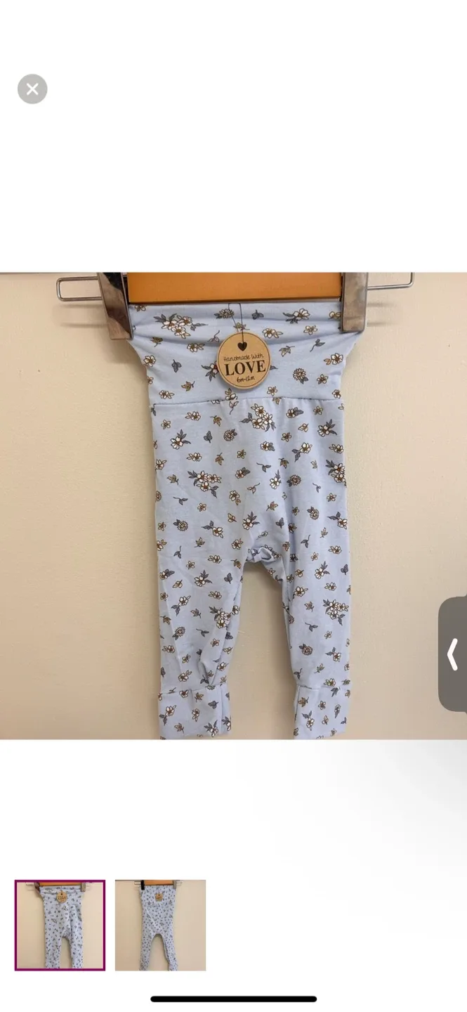 Handmade Baby Floral grow with me Pants
