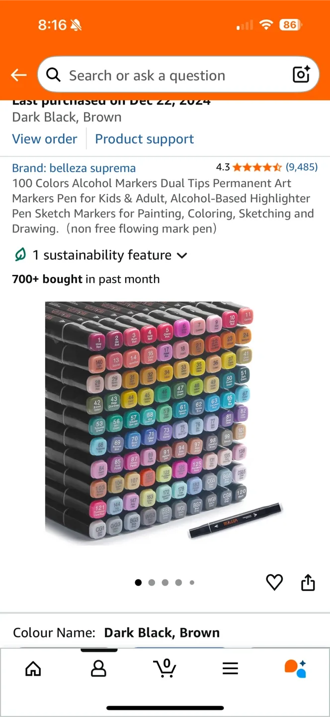 Bealeza Suprema 100 Dual Tip Brush Marker Set image indicator(6)