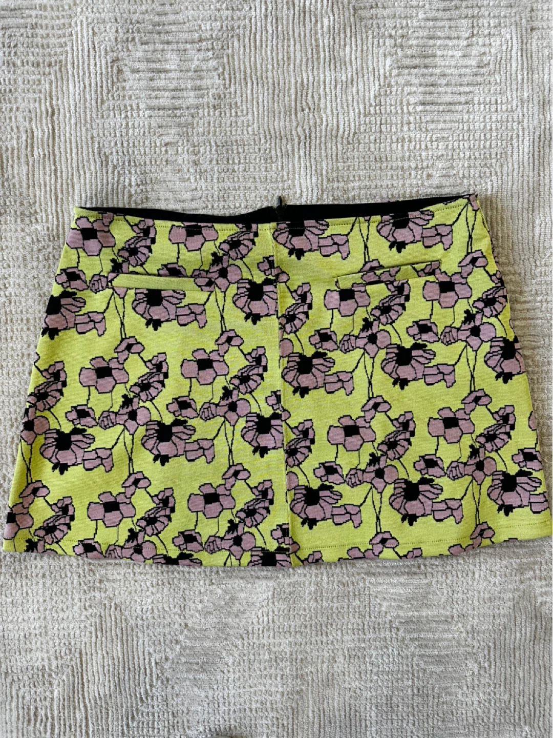 New Zara Floral Jacquard Mini Skirt - Size L