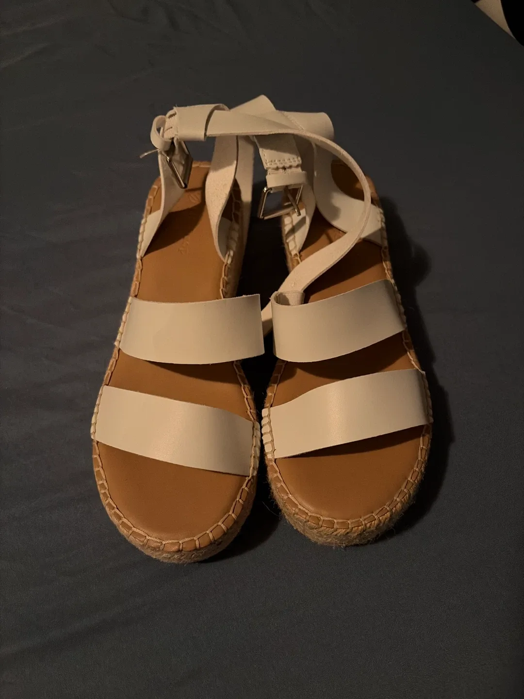 The Drop White Espadrille Sandals - Size 8