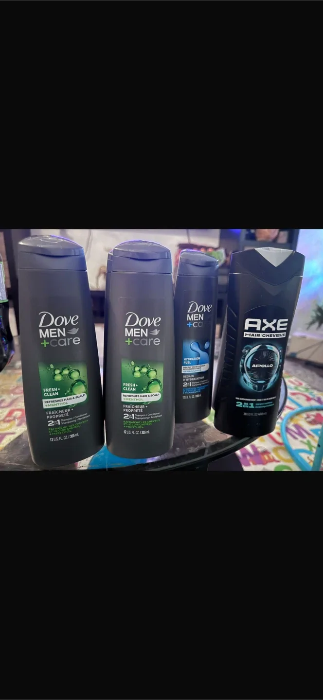 Dove Men+Care & Axe Hair Shampoo Bundle