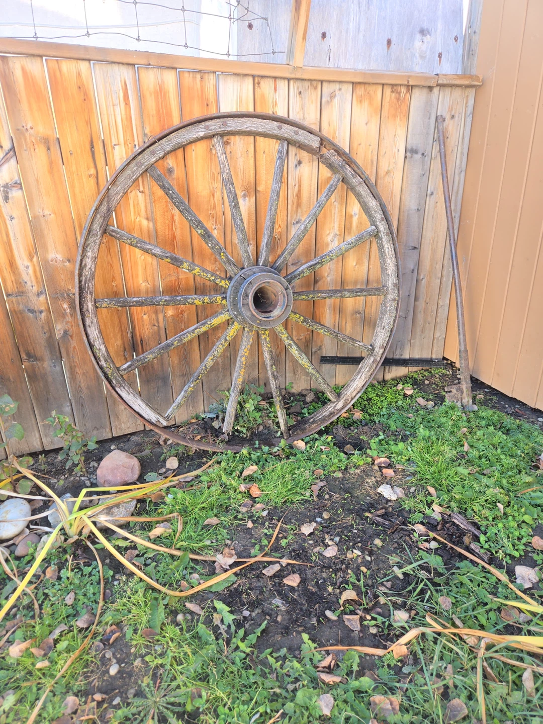 Vintage Wooden Wagon Wheel