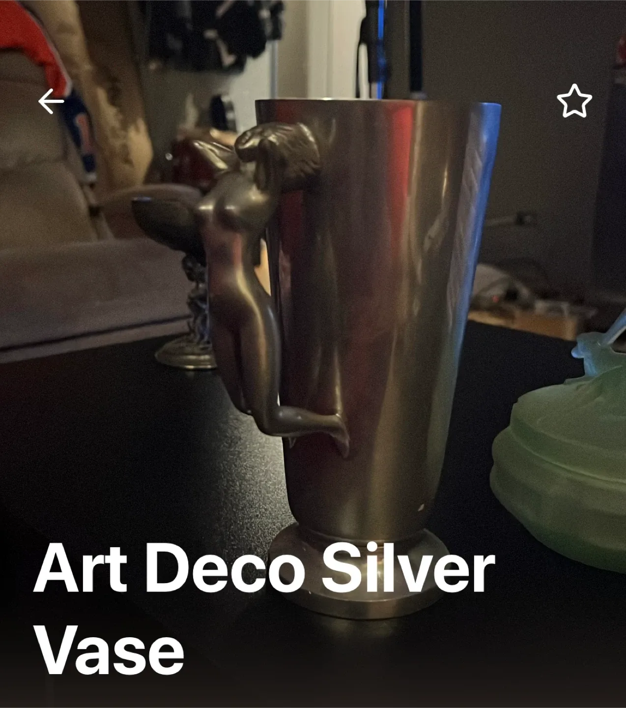 Art deco silver vase