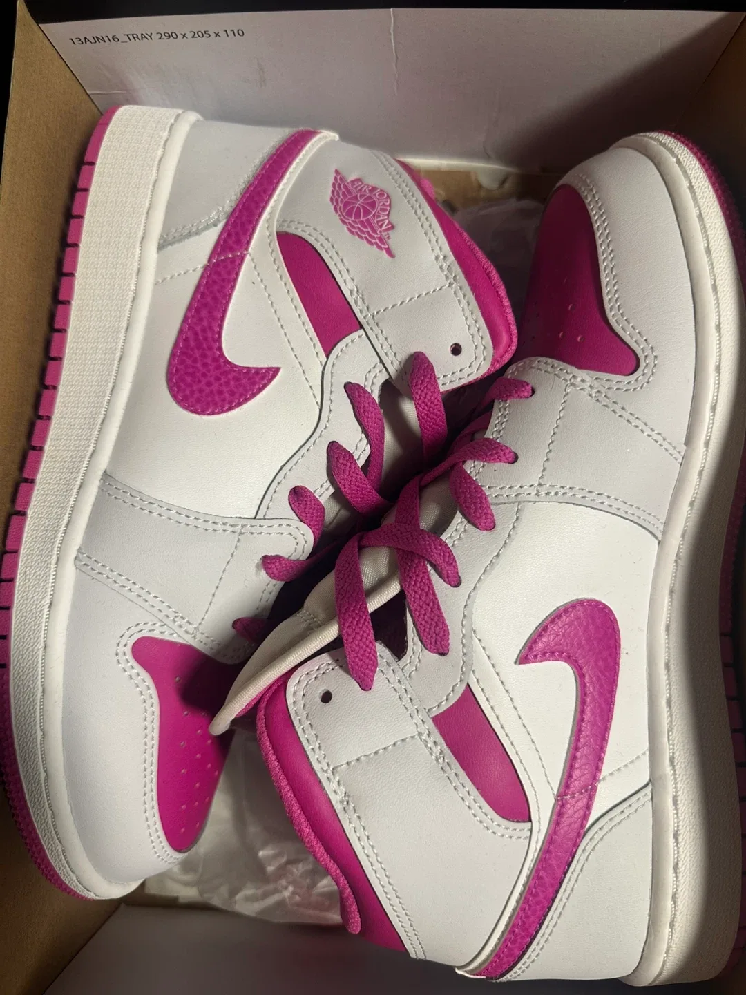 Air Jordan 1 Mid White/Fuchsia