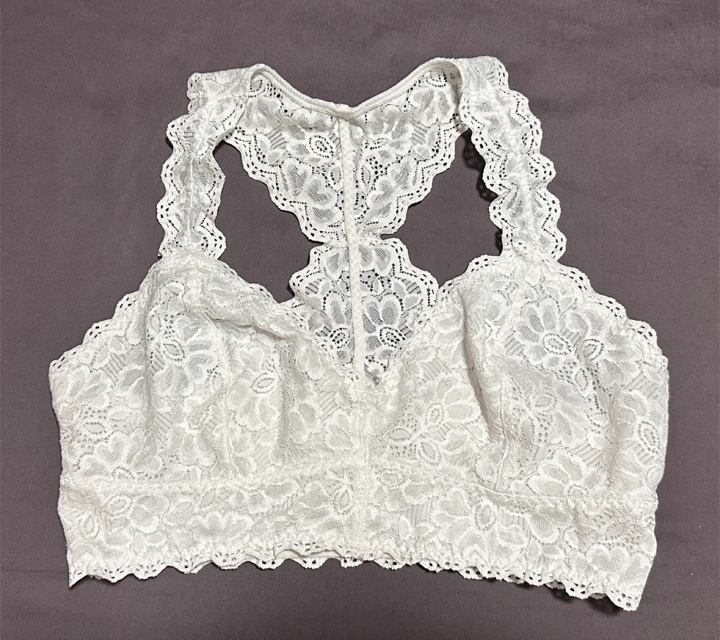 Lace Racerback Bralette - White, Black, Pink - photo 2