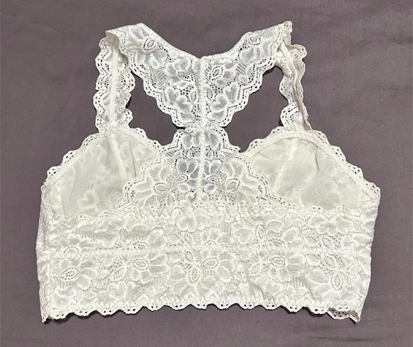 Lace Racerback Bralette - White, Black, Pink - photo 3