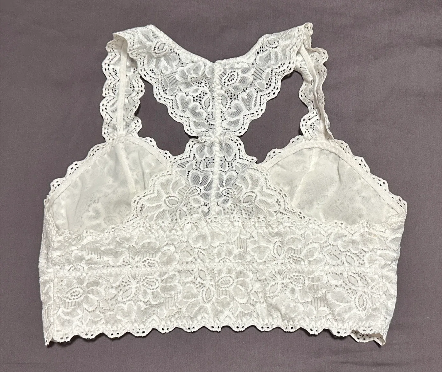 Lace Racerback Bralette - White, Black, Pink image indicator(3)