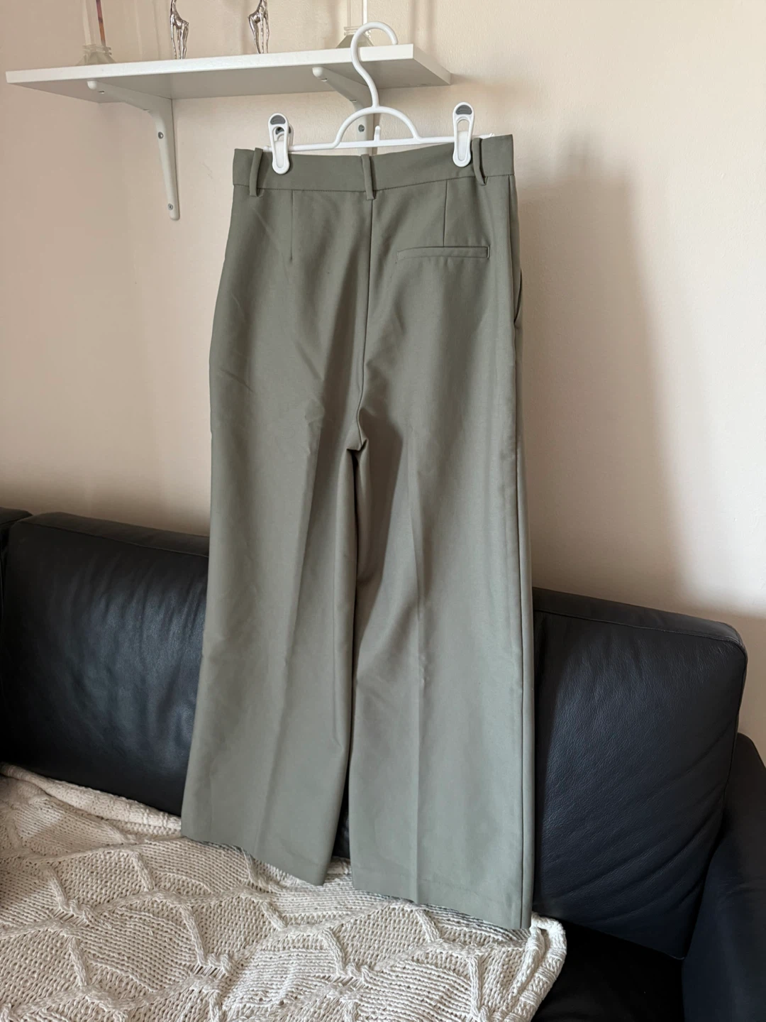 Olive Green Zara Wide Leg Trousers - photo 2
