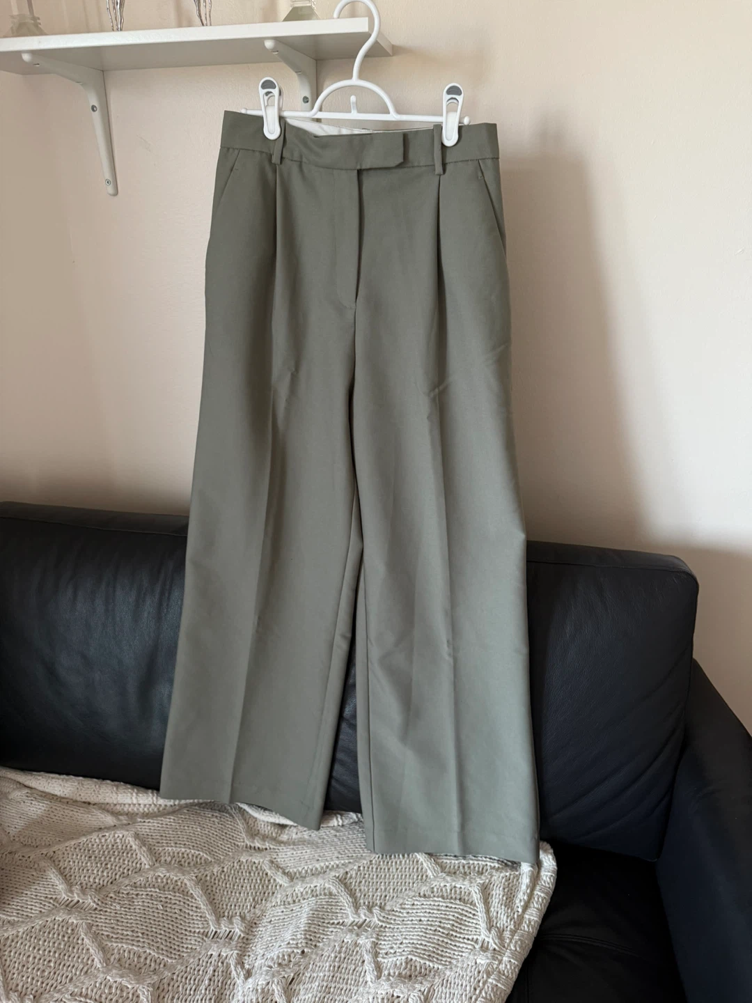 Olive Green Zara Wide Leg Trousers