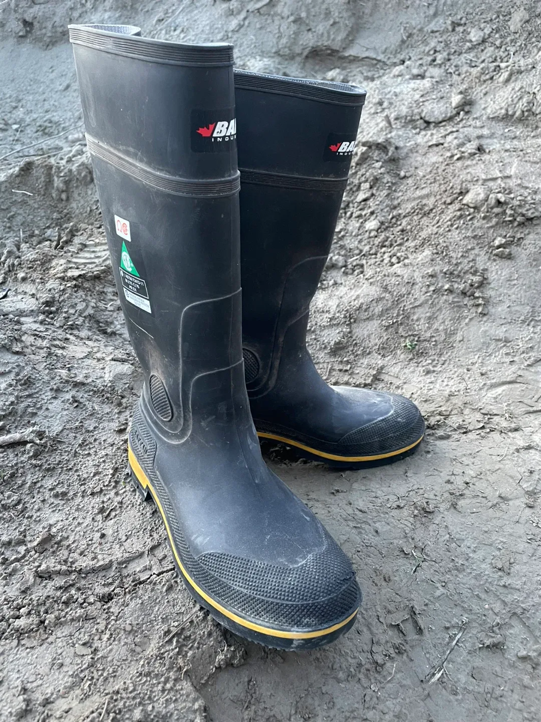 BA Industrials Black Rubber Boots Size 9