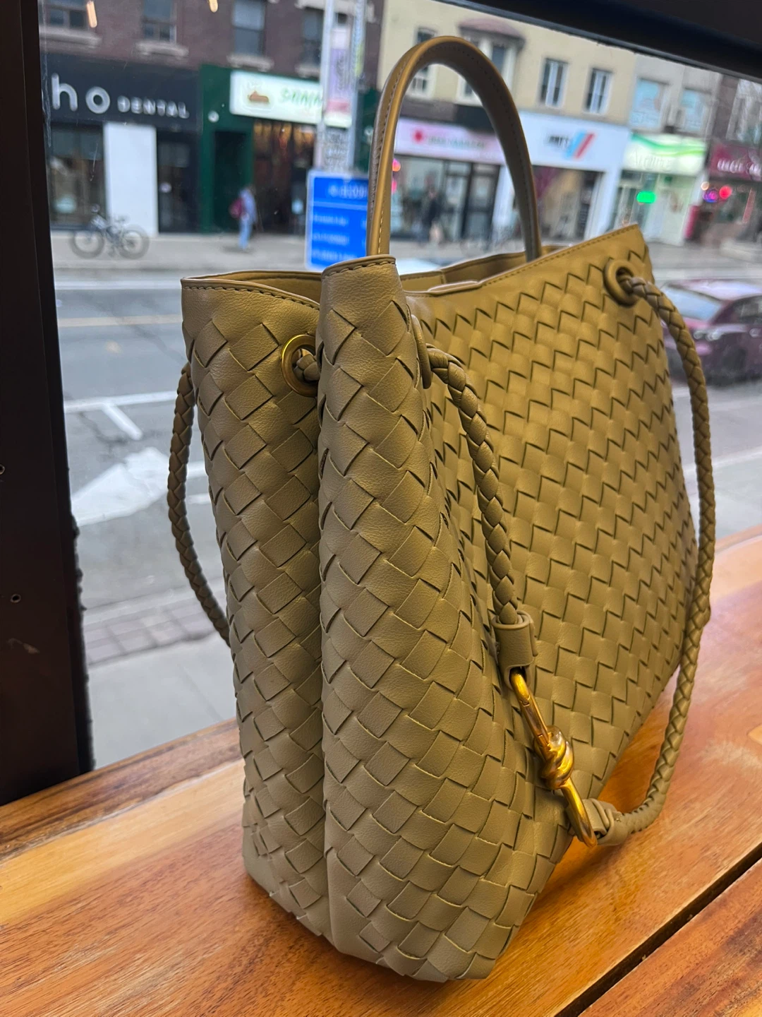 Leather stone green Tote Bag - photo 3