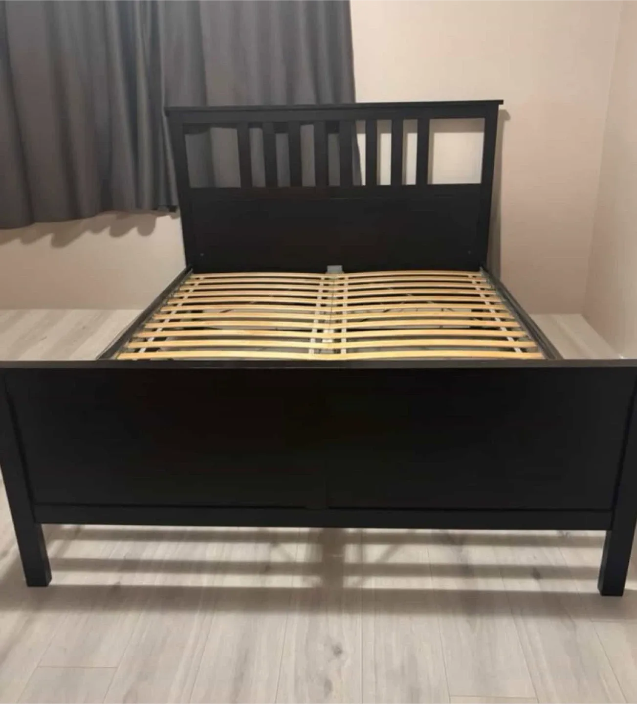Queen IKEA HEMNES Bed Frame – Black-Brown