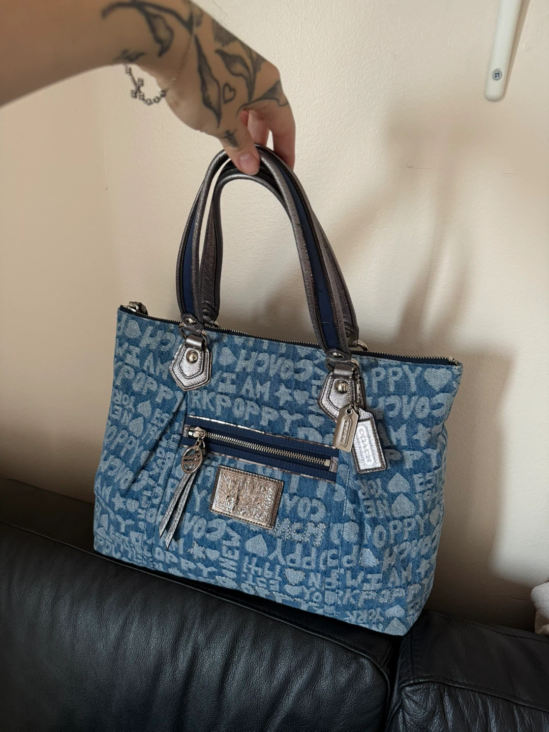 Coach Poppy Denim Tote Bag