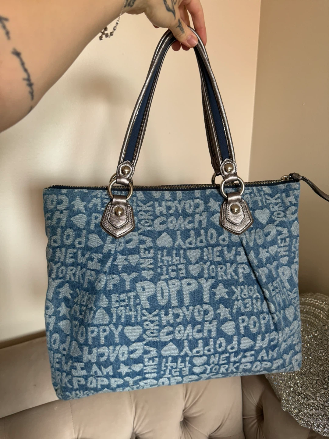 Coach Poppy Denim Tote Bag - photo 4