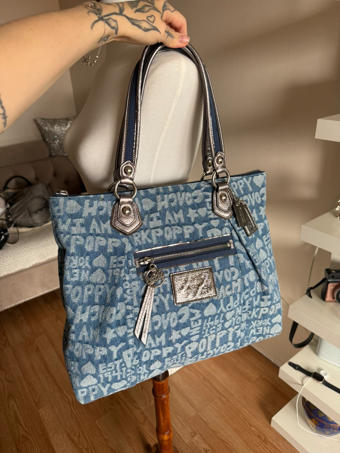 Coach Poppy Denim Tote Bag - photo 2