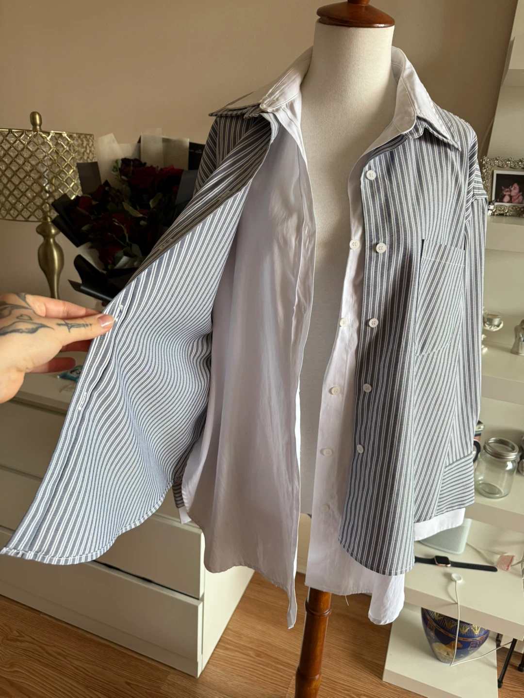 LOOKNONE Striped Layered Shirt - photo 2