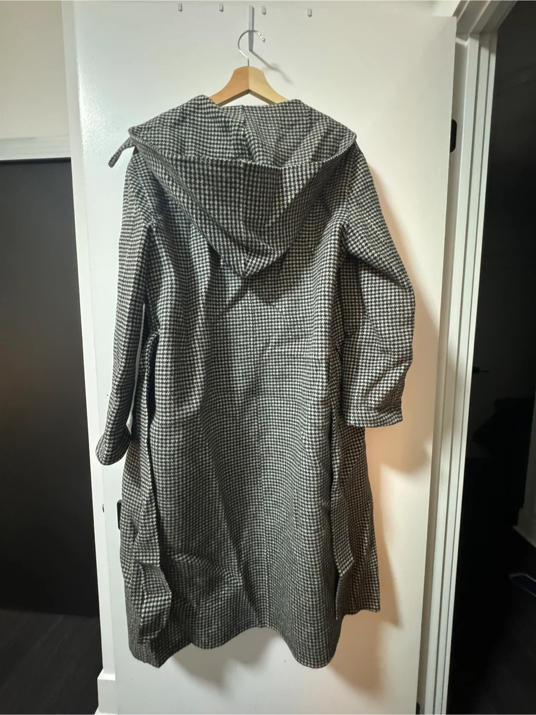 Houndstooth Hooded Overcoat - Hand Made in Korea - photo 2