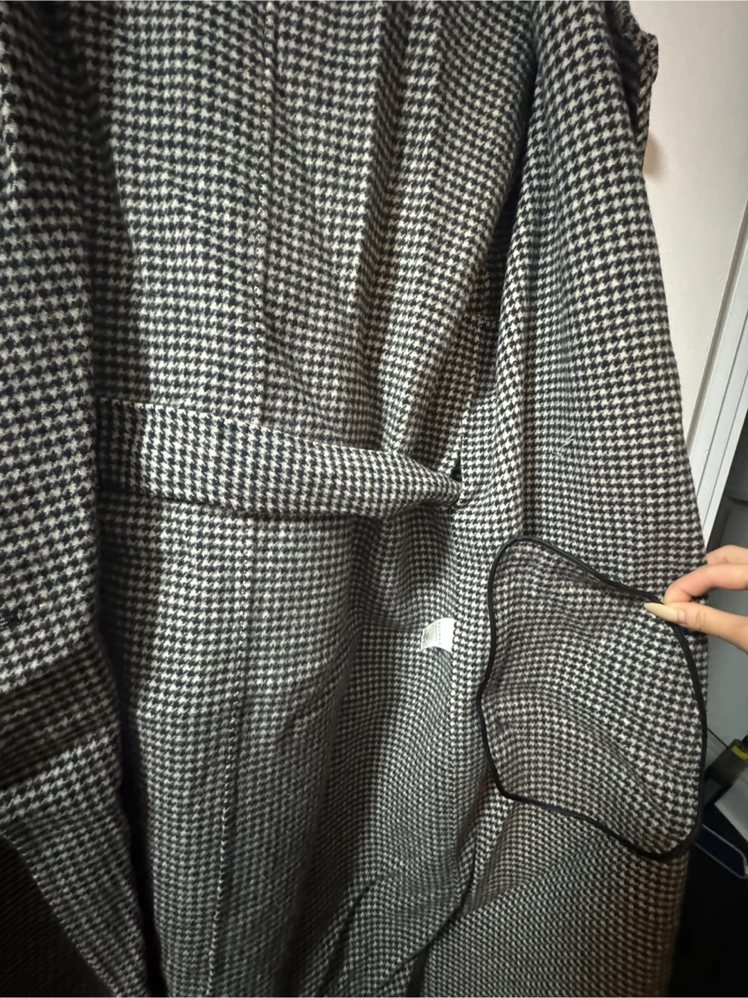 Houndstooth Hooded Overcoat - Hand Made in Korea - photo 3
