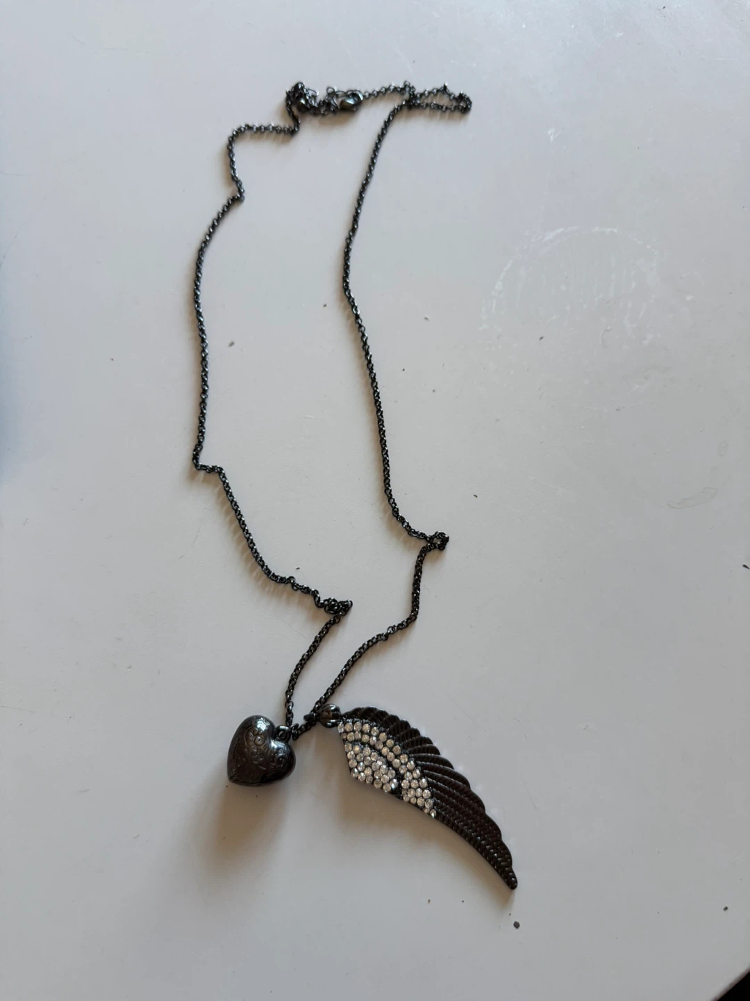Heart and Wing Pendant Necklace