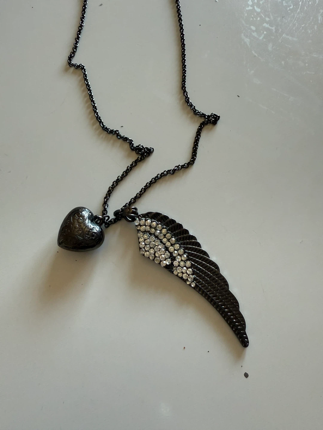 Heart and Wing Pendant Necklace - photo 2