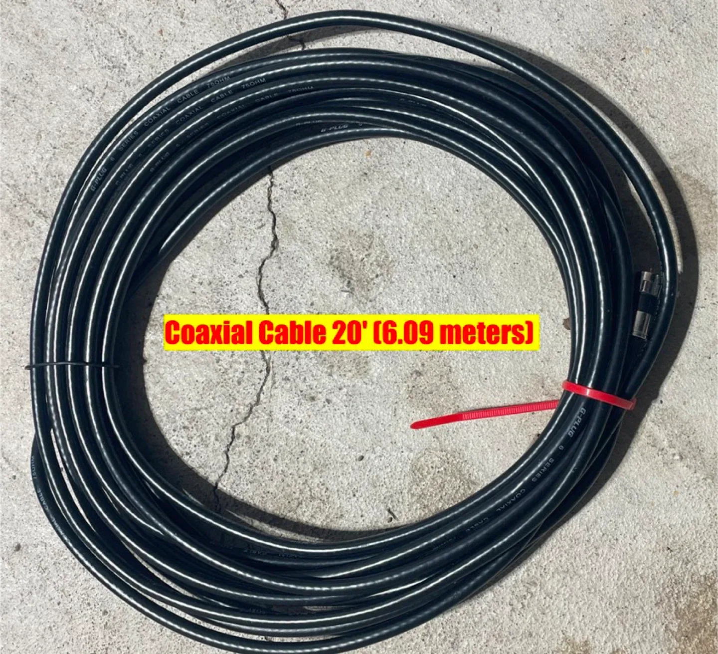 Coaxial Cable 20' (6.09 meters) = NEW