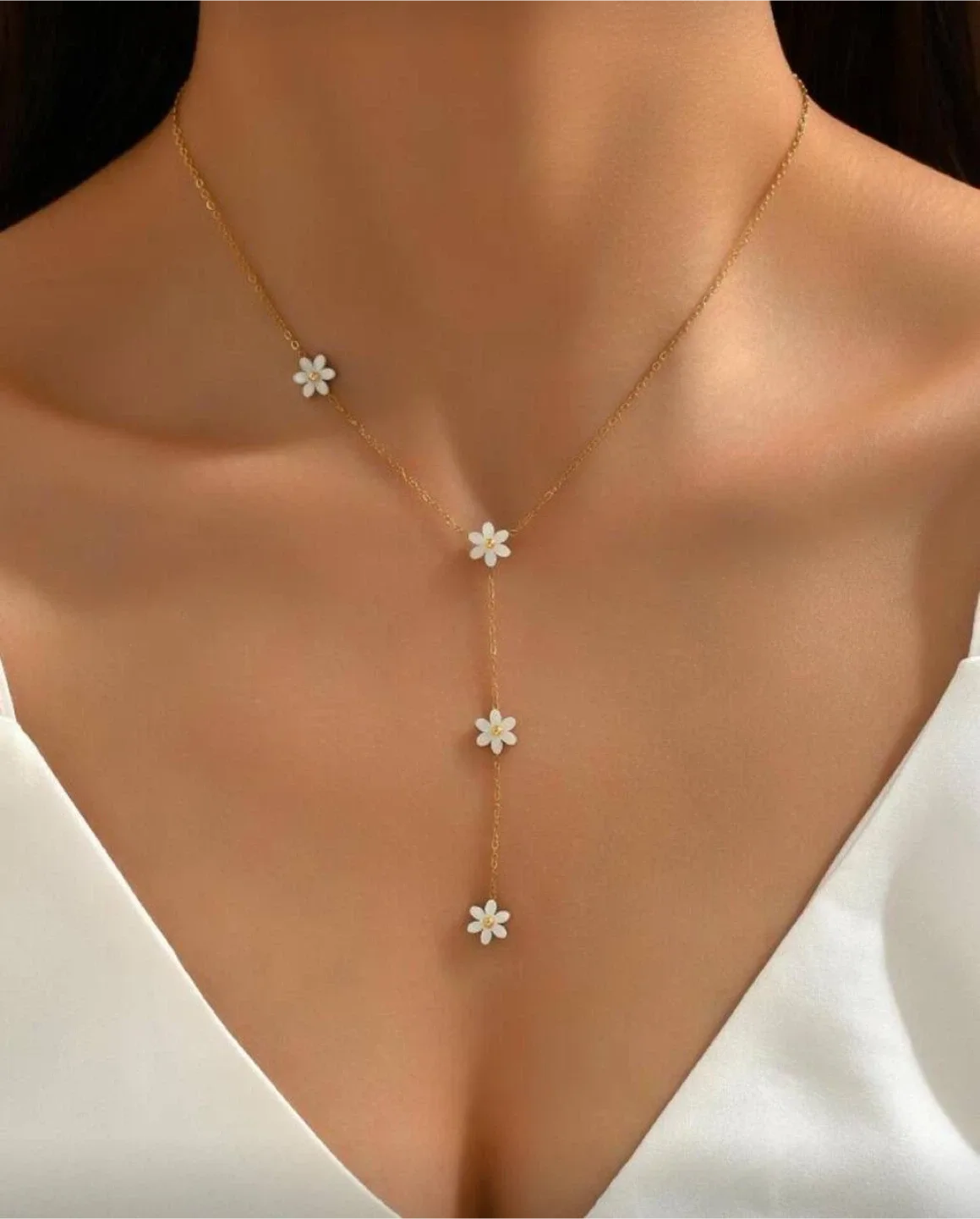 Daisy Flower Y-Shape Necklace