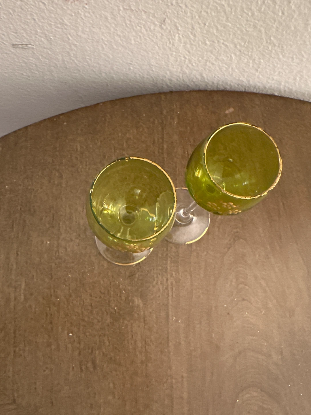 Green Wine Glasses with Gold Trim - photo 5