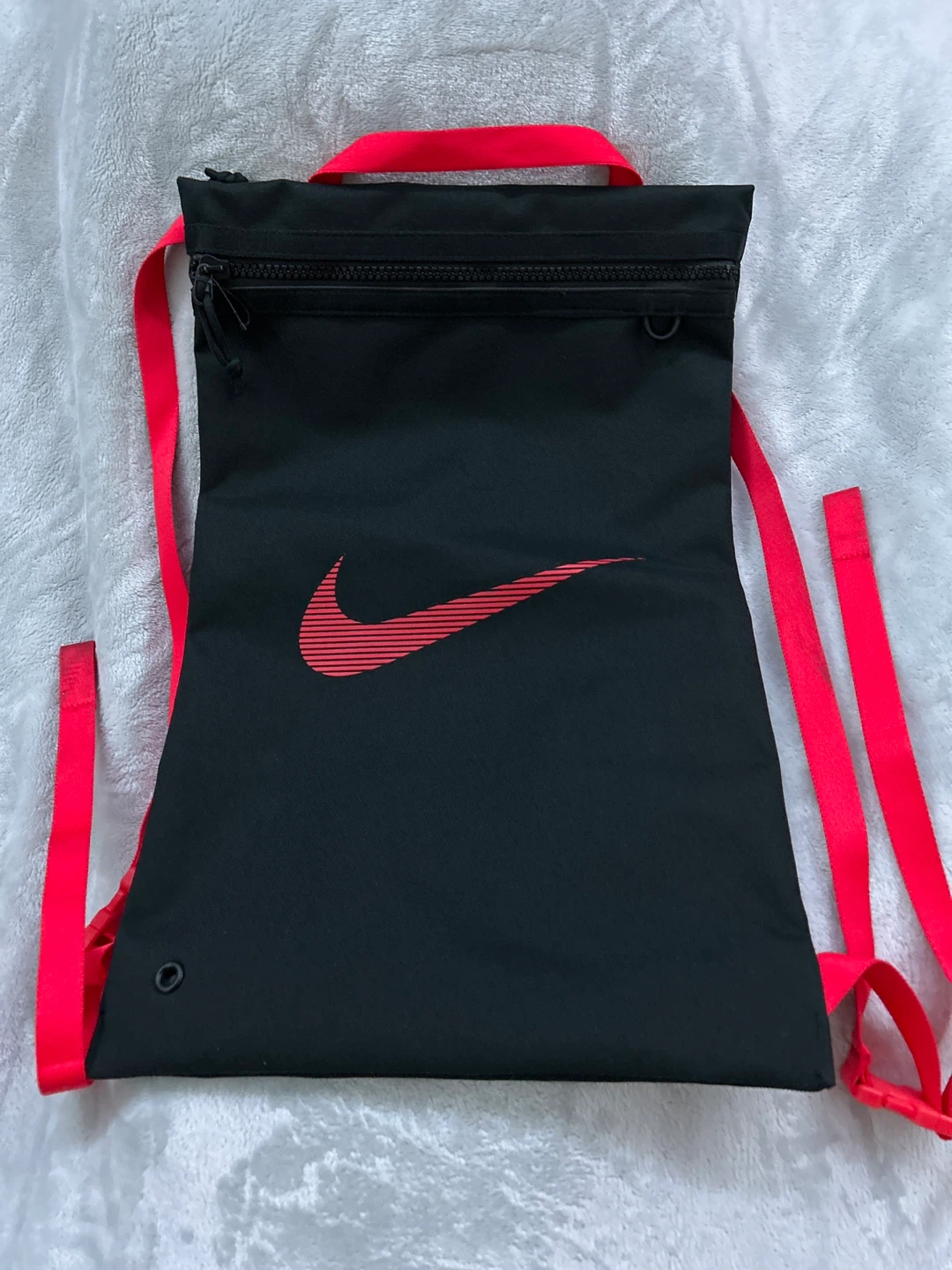 Nike Black & Red Drawstring Backpack